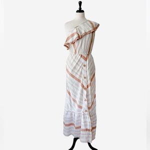 Red Carter Grace One Shoulder Maxi Dress by Anthropologie